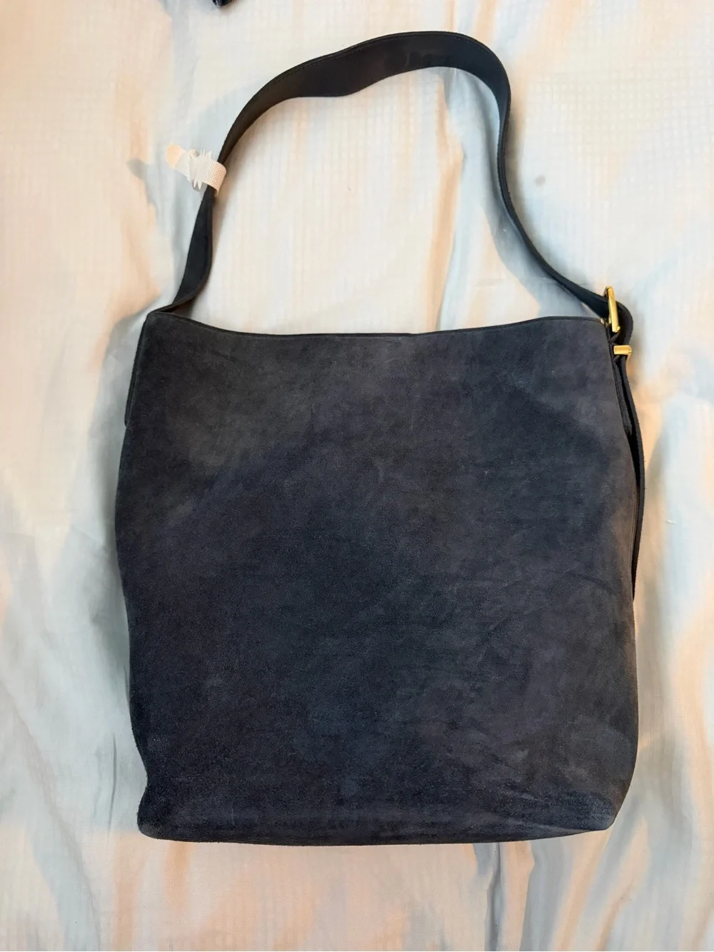 Madewell Classic Blue Suede Shoulder Tote - Bucket Bag, NWT